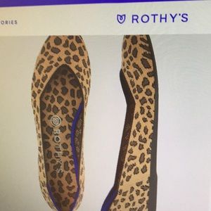 Rothys leopard print round toe flats NWOT